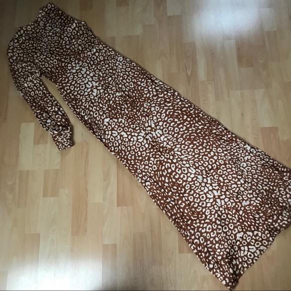 *Alexis One Sleeve High Slit Leopard Print Maxi - Picture 5 of 9